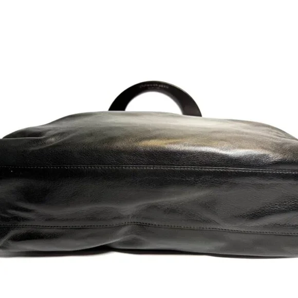 Donna Karan Black Leather Tote w Dust Bag - Picture 8 of 13